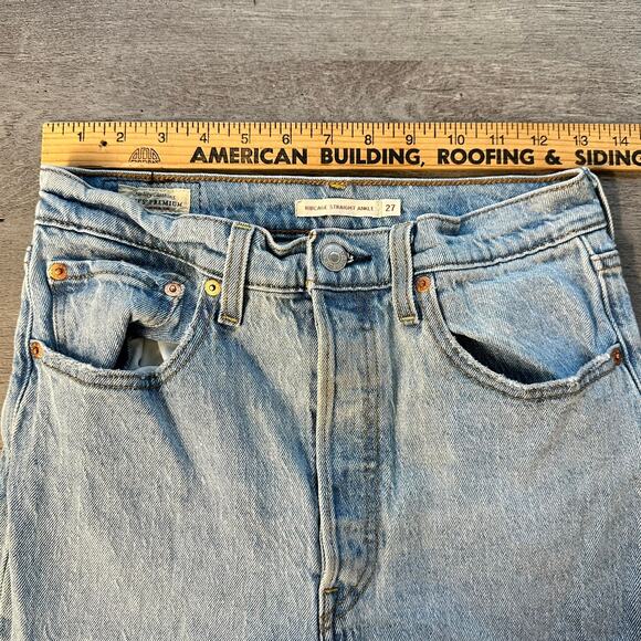 Leiv's Ribcage Straight Ankle Jeans Premium Denim Medium Wash 27 - Picture 12 of 16